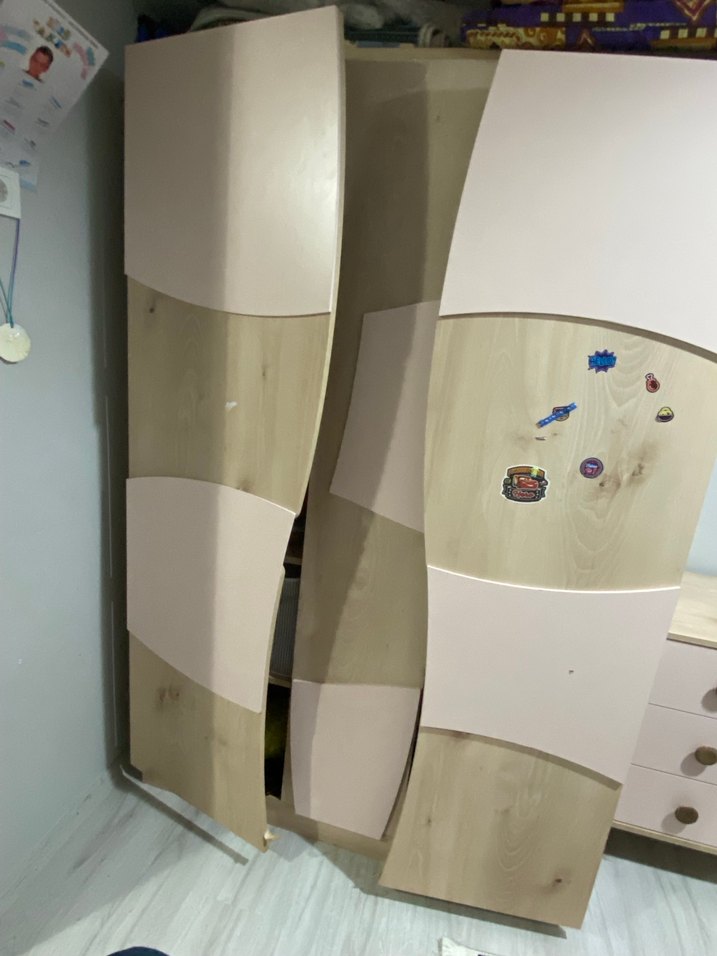 Bej Renkli Çocuk Gardırop Kapakları - Görsel 3