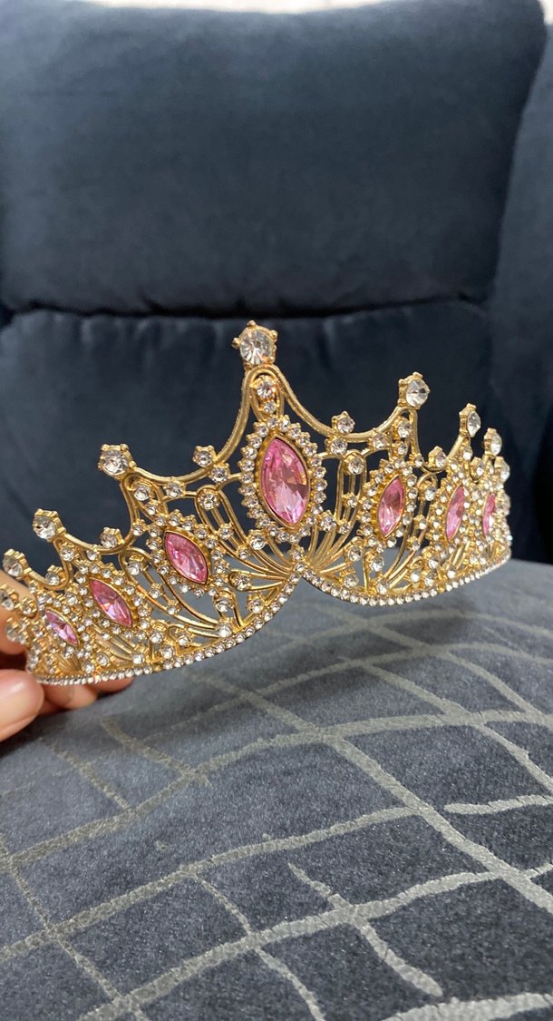 Pembe Taşlı Parlak Taç - Görsel 2