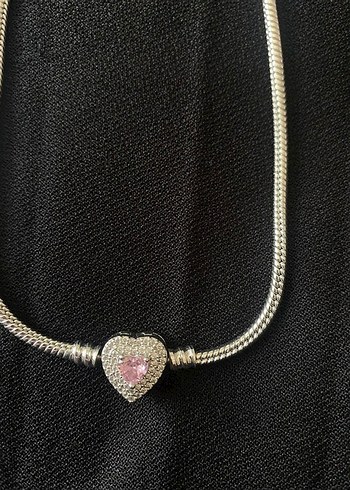 Pembe Yılan Desenli Zincir Detaylı Kadın pandora kolye - Görsel 2