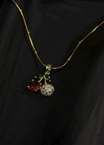 Altın Renkli Zincir Detaylı Midi Kolye Çelik - Görsel 2