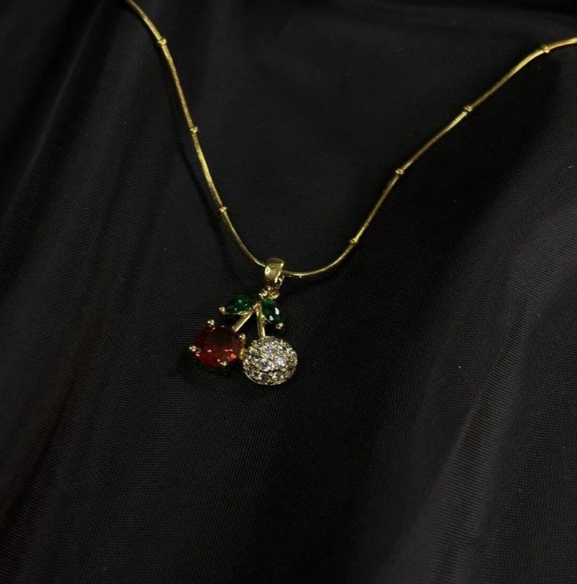 Altın Renkli Zincir Detaylı Midi Kolye Çelik - Görsel 2