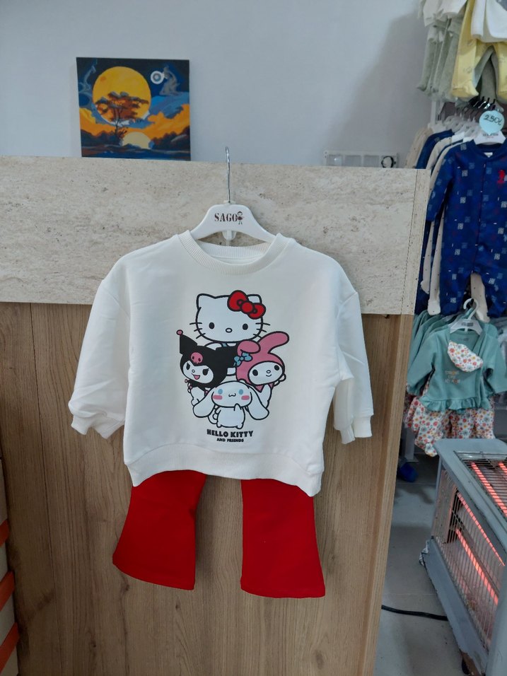 Beyaz Baskılı Kız Sweatshirt - Görsel 2