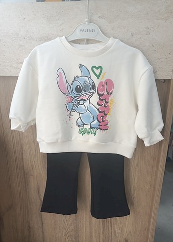 Baskılı Beyaz Pamuklu Kız Sweatshirt - Görsel 2