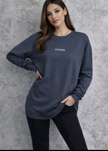 Oysho Siyah Oversize Sweatshirt - Görsel 2