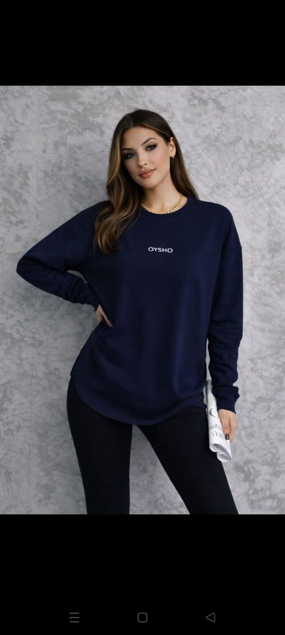 Oysho Siyah Oversize Sweatshirt - Görsel 3