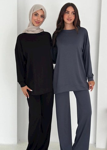 Gri Ve Siyah Kadın Oversize Takım Elbise - Görsel 2