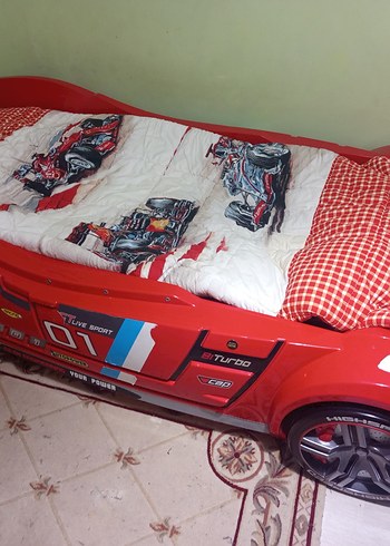 Çocuklar için Çilek Mobilya Kırmızı Araba Yatak - Görsel 3