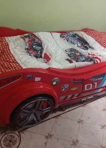 Çocuklar için Çilek Mobilya Kırmızı Araba Yatak - Görsel 4
