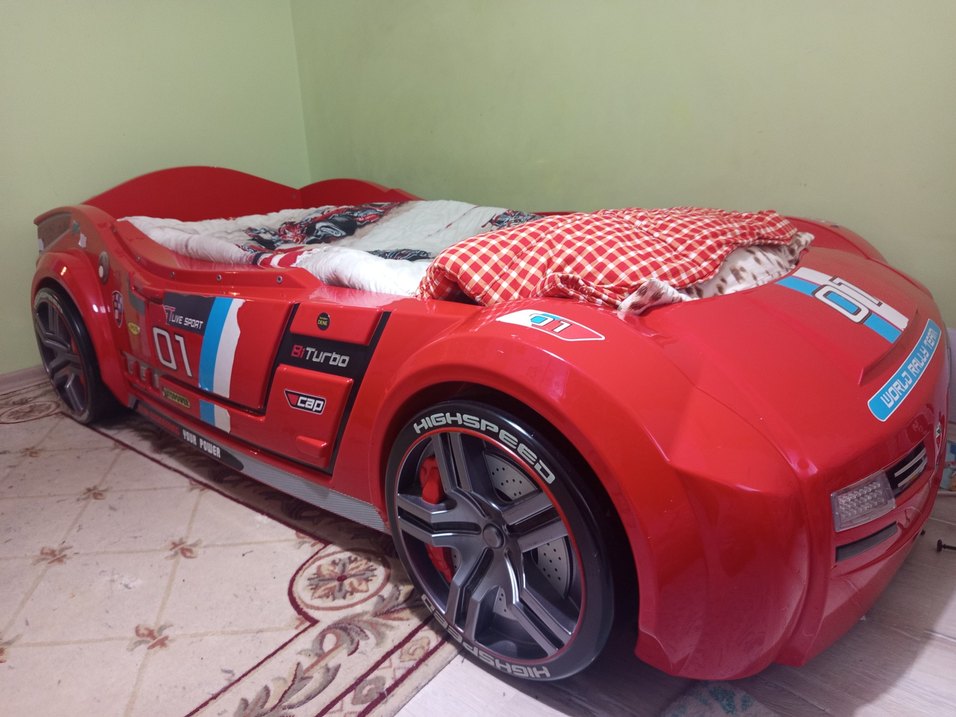 Çocuklar için Çilek Mobilya Kırmızı Araba Yatak - Görsel 2