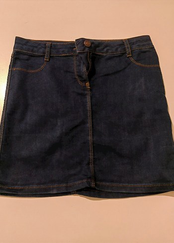 Lacivert Kadın Denim Mini Etek
