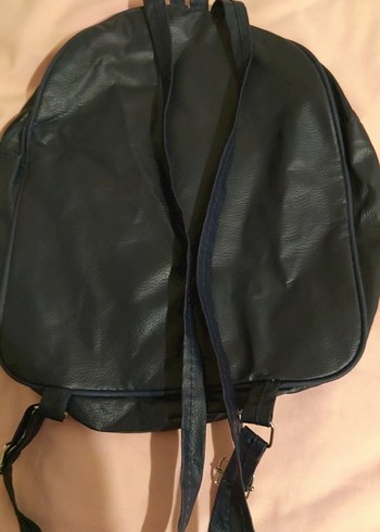 Lacivert Deri Kadın Sırt Çantası - Görsel 3