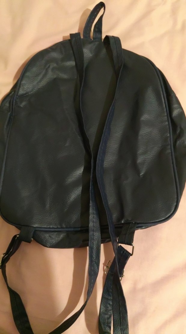 Lacivert Deri Kadın Sırt Çantası - Görsel 3