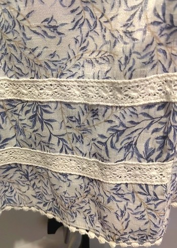 Bohem V Yaka Düğmeli Gri Desenli Kadın Bluz - Görsel 2