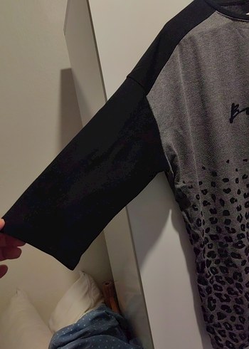 Gri Uzun Kollu  Tişört - Görsel 2