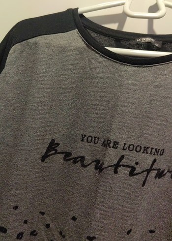 Gri Uzun Kollu  Tişört - Görsel 3