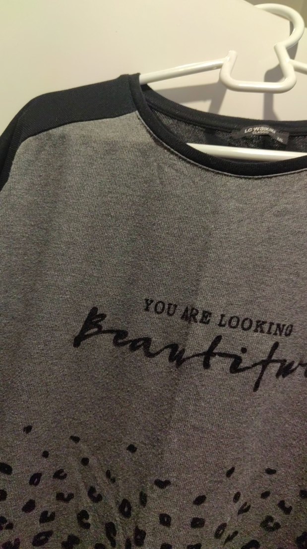 Gri Uzun Kollu  Tişört - Görsel 3