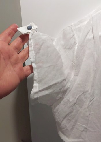 Nakışlı, Kısa Kollu, Gevşek Kesim Kadın Gömlek - Görsel 4