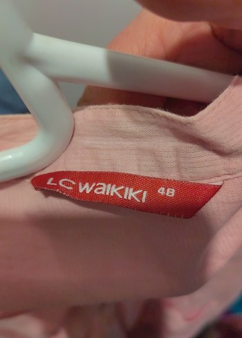 Düğmeli Pudra Pembe Keten Kadın Gömlek - Görsel 5