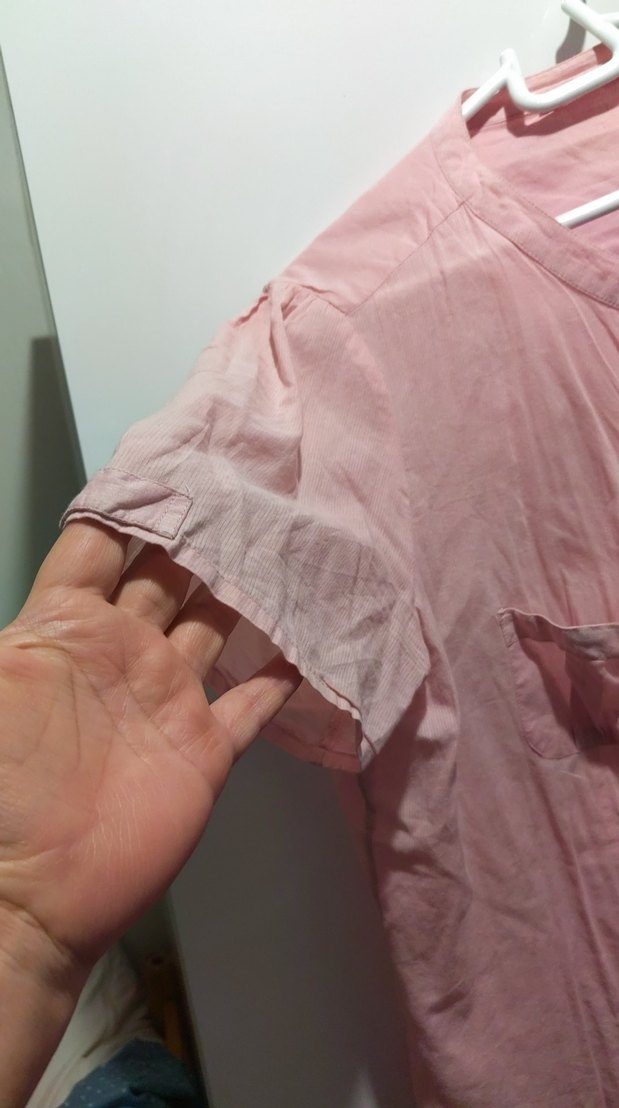 Düğmeli Pudra Pembe Keten Kadın Gömlek - Görsel 2