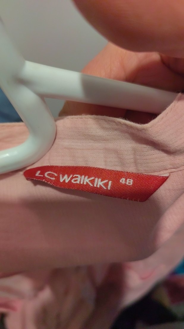 Düğmeli Pudra Pembe Keten Kadın Gömlek - Görsel 5