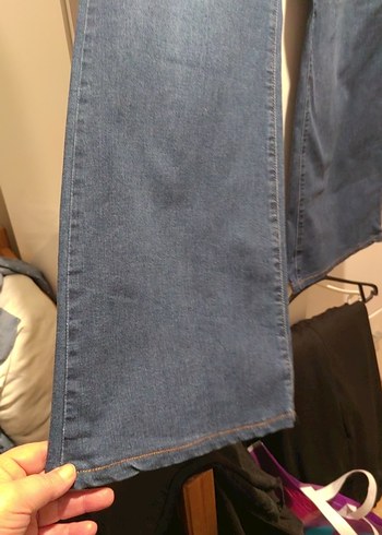 Kadın Lacivert Bol Kesim Midi Kot Pantolon - Görsel 2