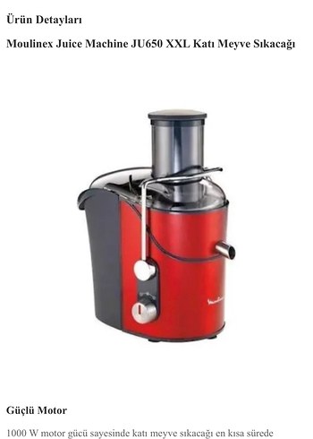 Moulinex Katı Meyve Sıkacağı