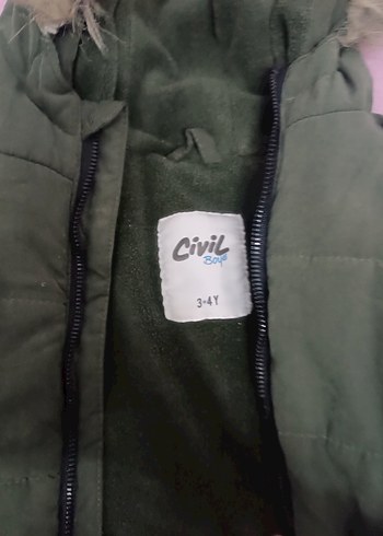 Kapüşonlu Erkek Çocuk Yeşil Mont - Görsel 3