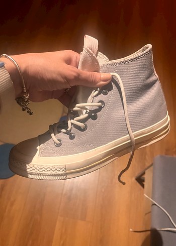 36 Beden gri Renk Converse // Gri pembe Kadın Spor Ayakkabı, Düz Taban, Spor Tarzı