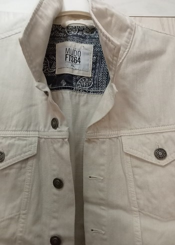 Mudo Düğmeli Beyaz Erkek Denim Ceket - Görsel 2