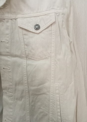 Mudo Düğmeli Beyaz Erkek Denim Ceket - Görsel 4