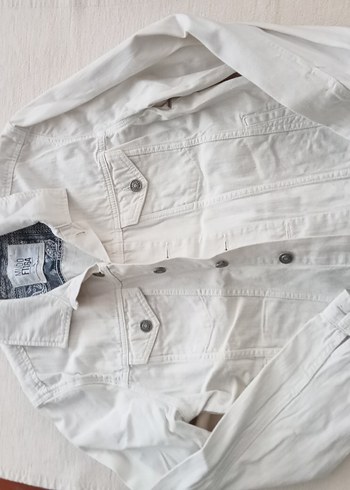 Mudo Düğmeli Beyaz Erkek Denim Ceket - Görsel 7