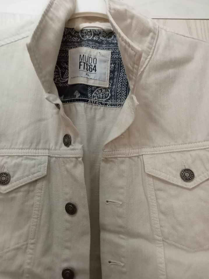 Mudo Düğmeli Beyaz Erkek Denim Ceket - Görsel 2