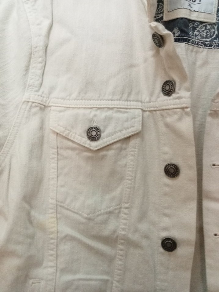 Mudo Düğmeli Beyaz Erkek Denim Ceket - Görsel 3