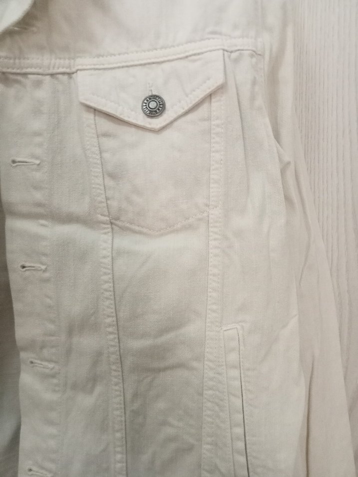 Mudo Düğmeli Beyaz Erkek Denim Ceket - Görsel 4