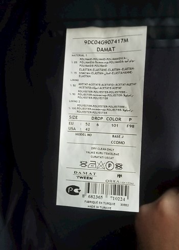 Damat Lacivert Erkek Düz Kesim Blayzer Ceket - Görsel 5