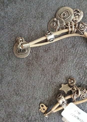 Gri Bohem Zincir Detaylı Kadın Bileklik