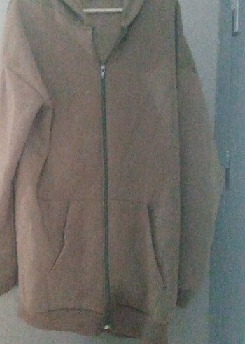 kahverengi Erkek Midi Boy Rahat Kesim Fermuarlı Ceket - Görsel 3