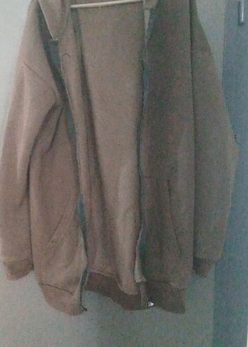 kahverengi Erkek Midi Boy Rahat Kesim Fermuarlı Ceket - Görsel 2