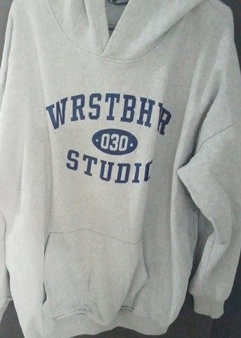 Gri Kapüşonlu Kadın Sweatshirt - Görsel 3