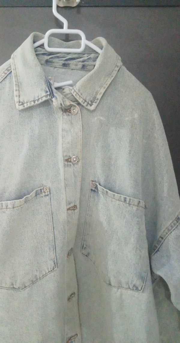 acik mavi Düğmeli Kadın kot Ceket - Görsel 3