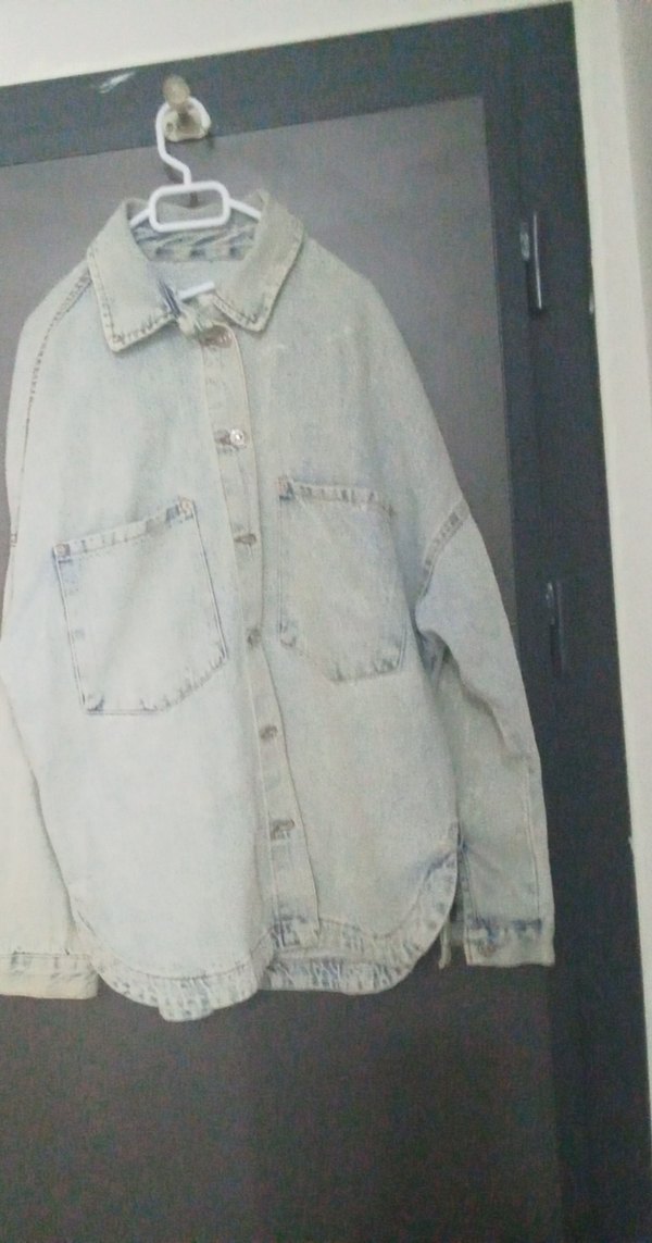 acik mavi Düğmeli Kadın kot Ceket - Görsel 2