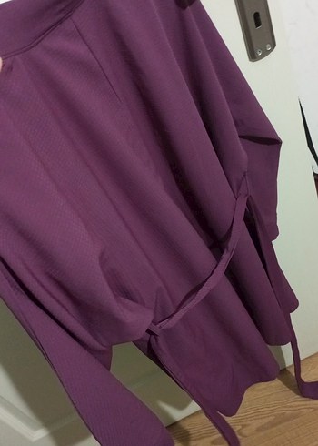 Mor Midi Kadın kimono Rahat Kesim - Görsel 3