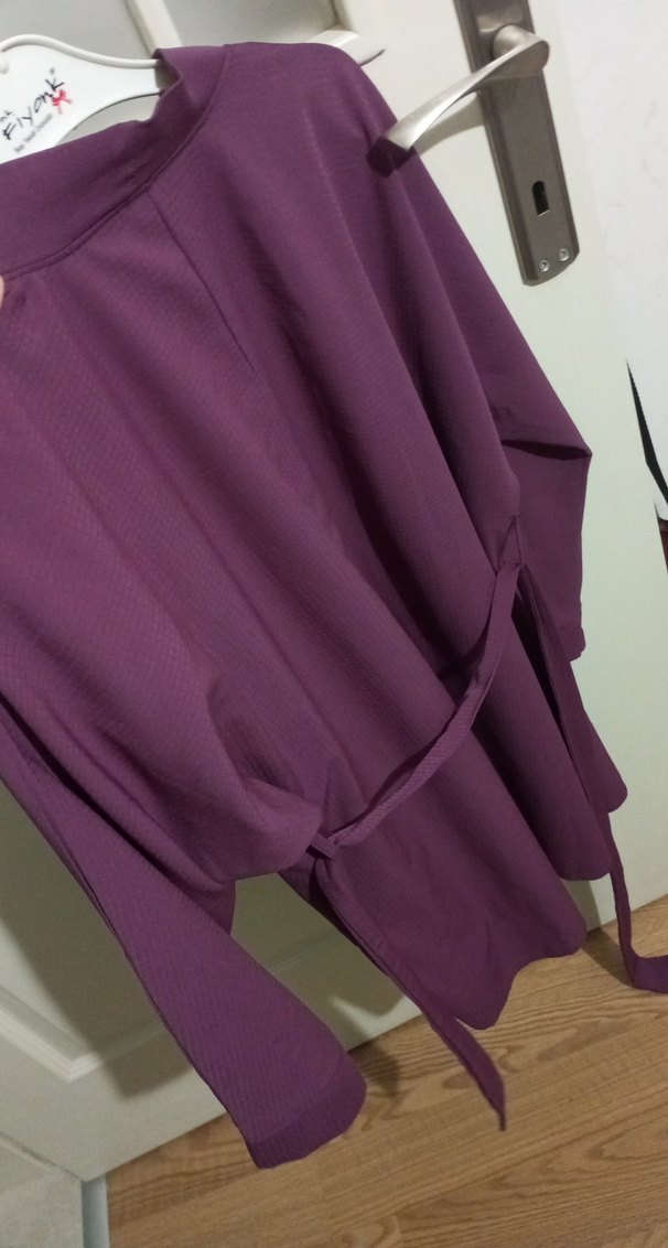 Mor Midi Kadın kimono Rahat Kesim - Görsel 3