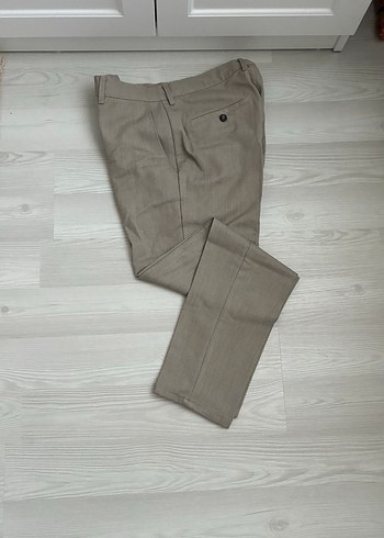 Bej Regular Fit Keten Erkek Pantolon