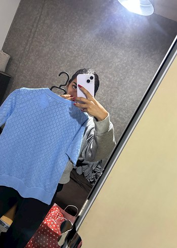 Miu Miu Mavi Örgü Kadın Salaş Kazak miu miu ithal