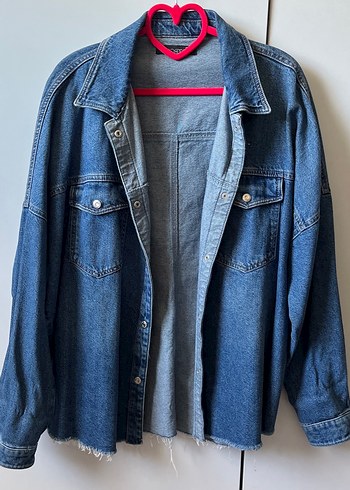 Düğmeli Mavi Kadın Denim Ceket