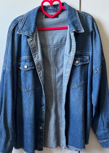 38 Beden Düğmeli Mavi Kadın Denim Ceket