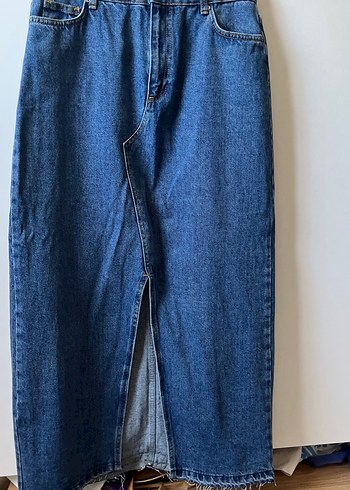 38 Beden Lacivert Midi Denim Etek