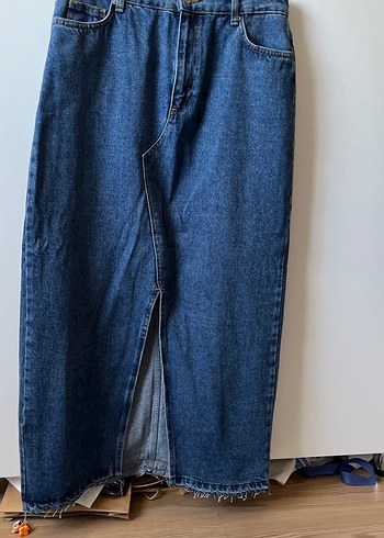 Trendyol & Milla Lacivert Midi Denim Etek
