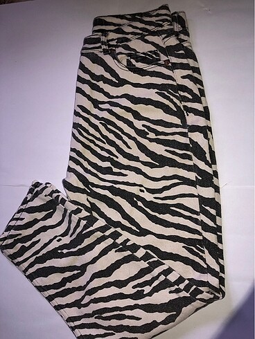 Zebra desenli bol pantalon